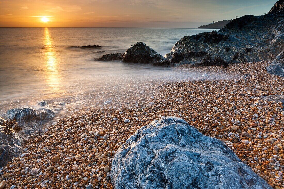 Sunrise in Hallsands near Torcross, South Devon, England, UK, Europe