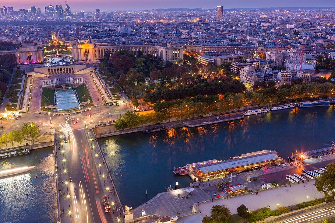Aerial view of Paris from Eiffel Tower, France, Europe