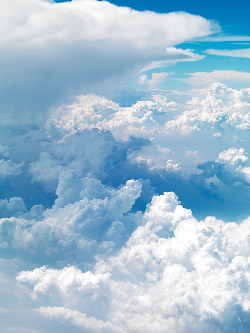 Aerial shots of clouds and airplanes