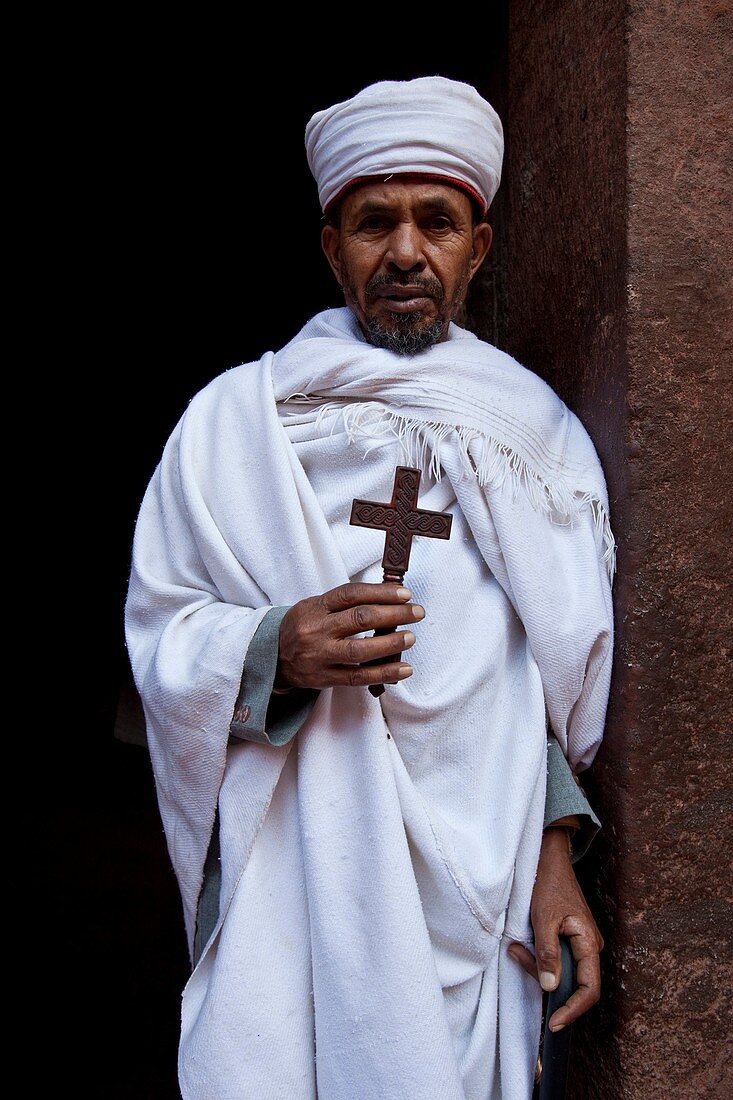 Priest at Bet Giyorgis Church, Lalibela, Ethiopia