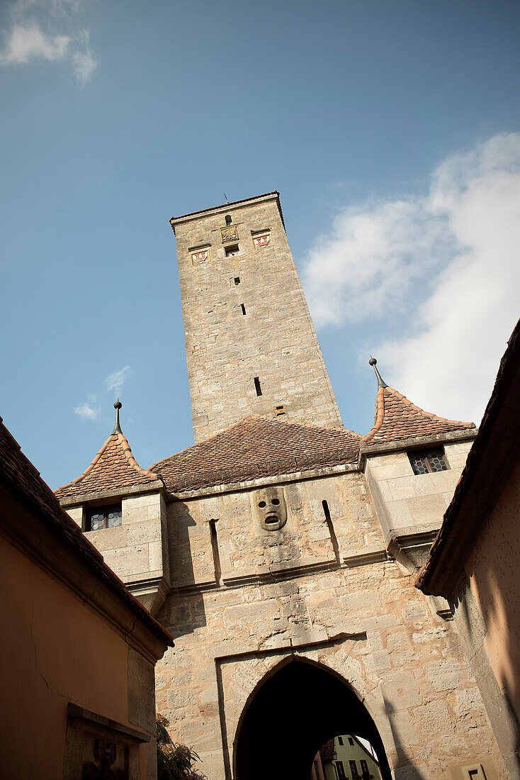 Klingenturm, Zugang zur Altstadt Rothenburg ob der Tauber, Romantische Straße, Franken, Bayern, Deutschland