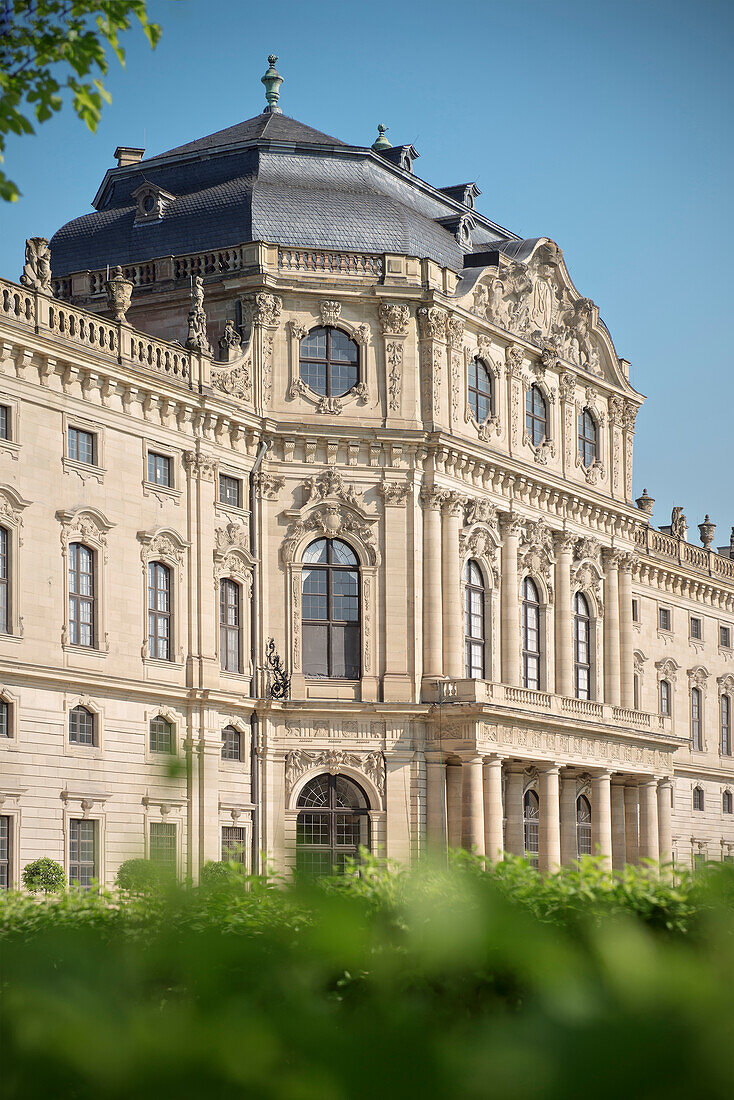 Royal gardens and Residenz, baroque era, Wuerzburg, Franconia, Bavaria, Germany, UNESCO