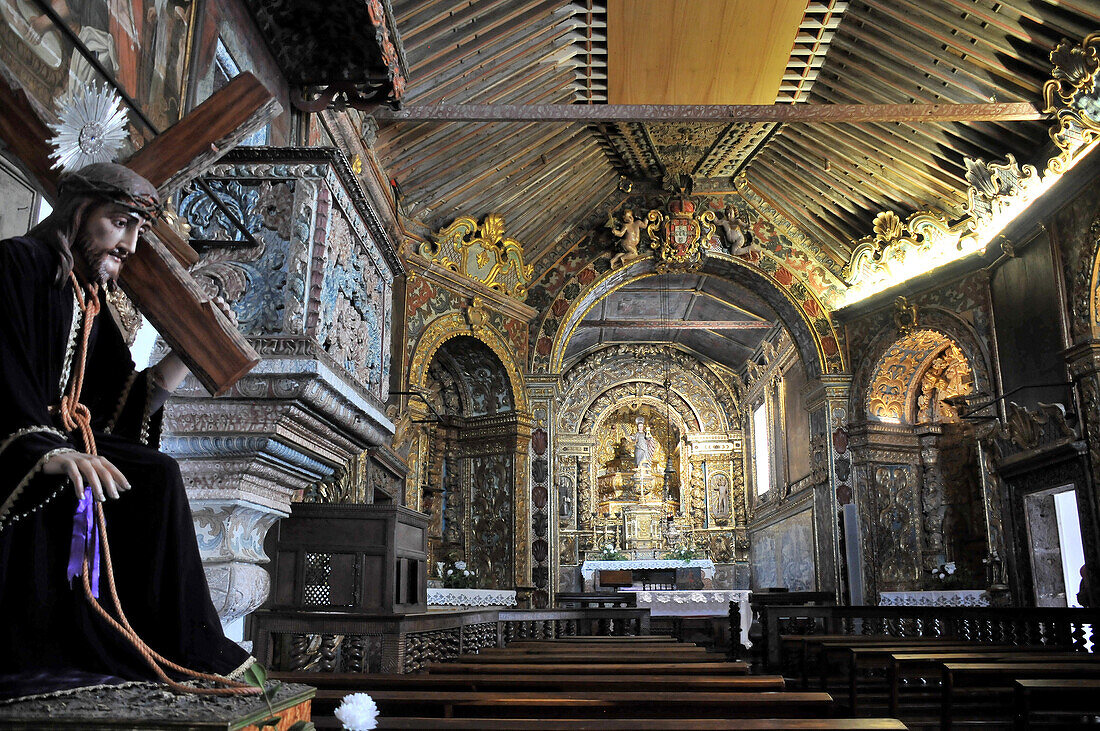 In the church of Saint Barbara, Manadas, Island of Sao Jorge, Azores, Portugal