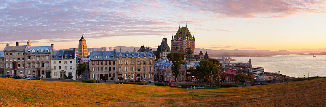 Panoramic View Of Quebec At Sunrise, Old Quebec, Quebec.