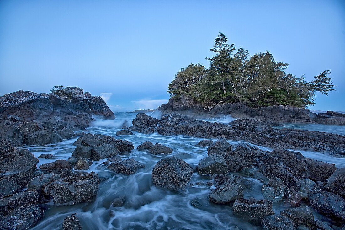 The Ocean At Dawn During A Winter Storm, Tofino Vancouver Island British Columbia Canada