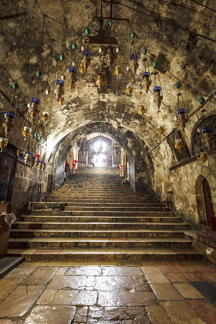Interior of Church of the Sepulchre of Saint Mary near Jerusalem, Kidron Valley, Israel