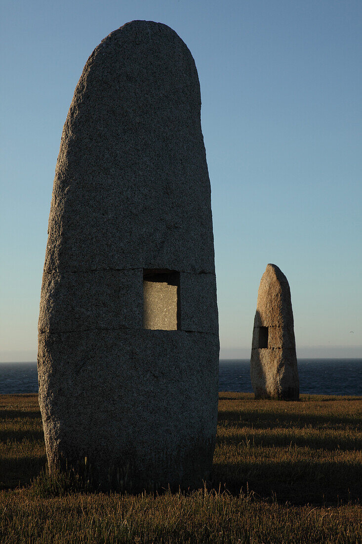 Menhir Stone Sculptures Near Sea, Spain