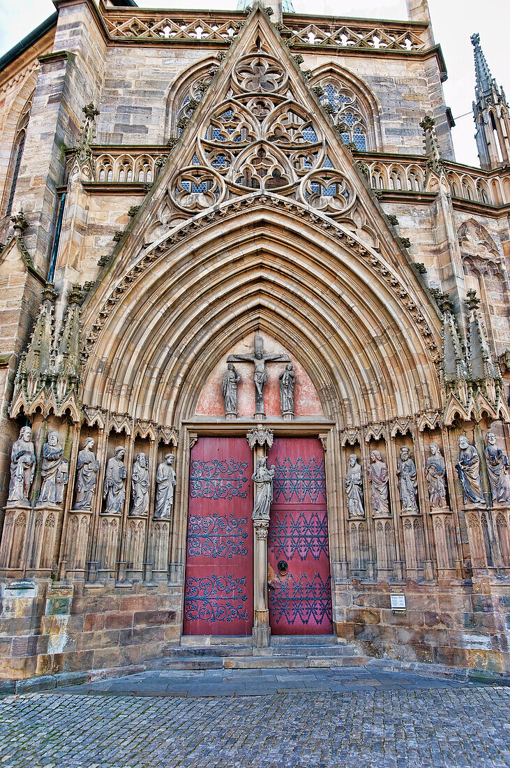 Cathedral Portal, Erfurt Cathedral, Erfurt, Thuringia, Germany