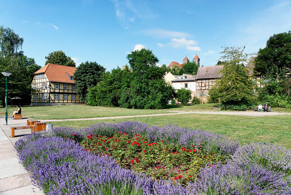 Word house with garden, Quedlinburg, Saxony-Anhalt, Germany