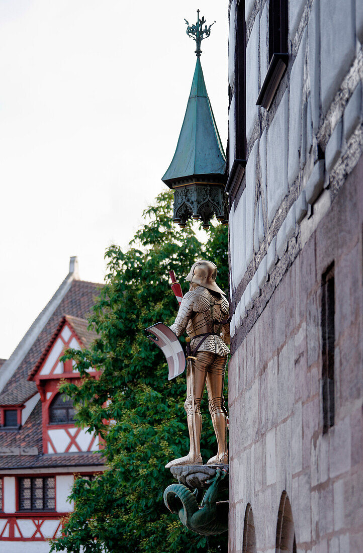 Pilatushaus, Albrecht-Dürer-Haus, Wohn- und Arbeitsstätte des Künstlers Albrecht Dürer 1471-1528, Tiergärtnertorplatz, Nürnberg, Mittelfranken, Bayern, Deutschland