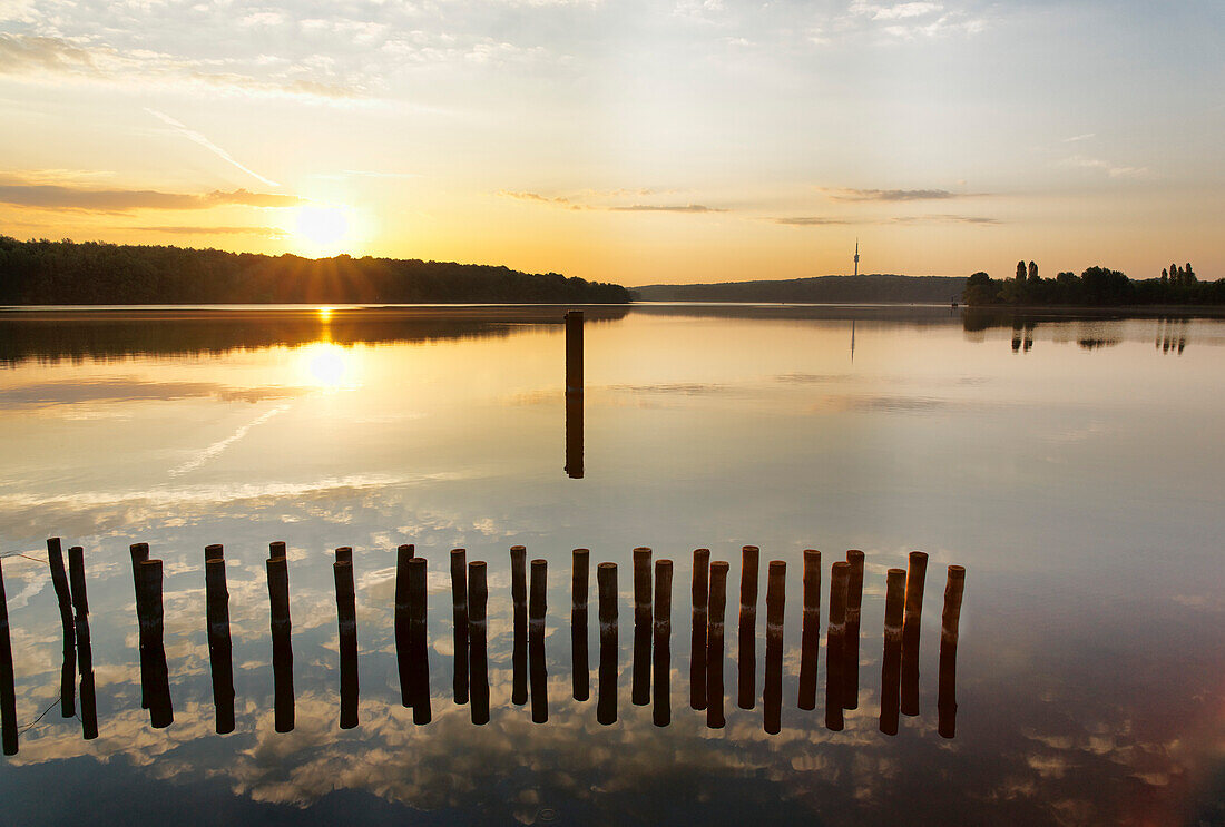 Sonnenaufgang, Jungfernsee, Havel, Potsdam, Land Brandenburg, Deutschland