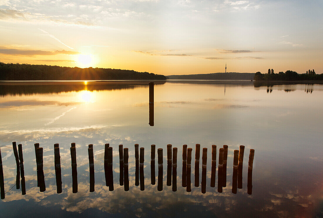 Sunrise at lake Jungfernsee, Havel, Potsdam, Brandenburg, Germany