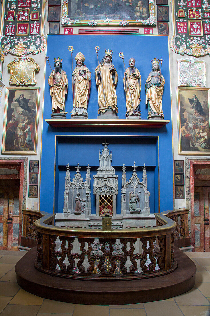 Altar in the chapel of Abtei St. Walburg abbey, Eichstaett, Altmuehltal, Franconia, Bavaria, Germany