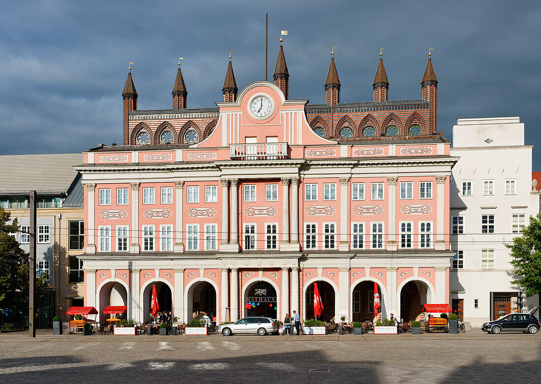 City Hall, Neuen Markt, Hanseatic City of Rostock, Mecklenburg-Western Pomerania, Germany