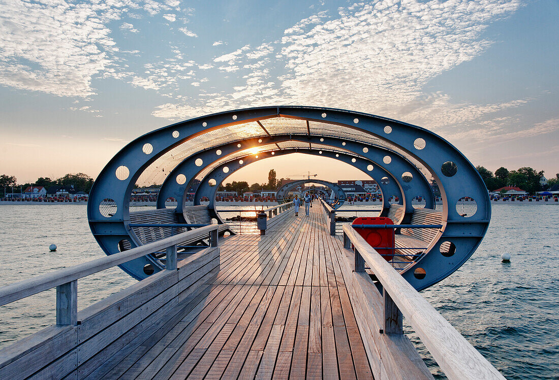 Pier at sunset, Baltic Sea, Kellenhusen, Schleswig-Holstein, Germany