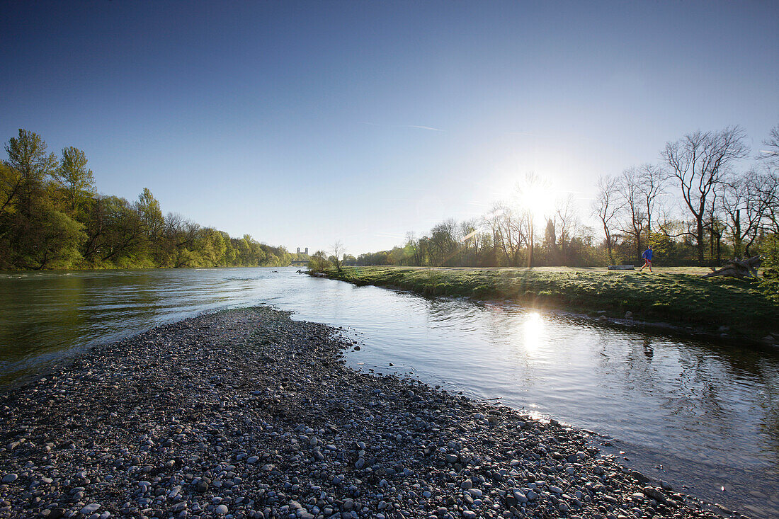 Landschaft an der Isar, München, Bayern, Deutschland