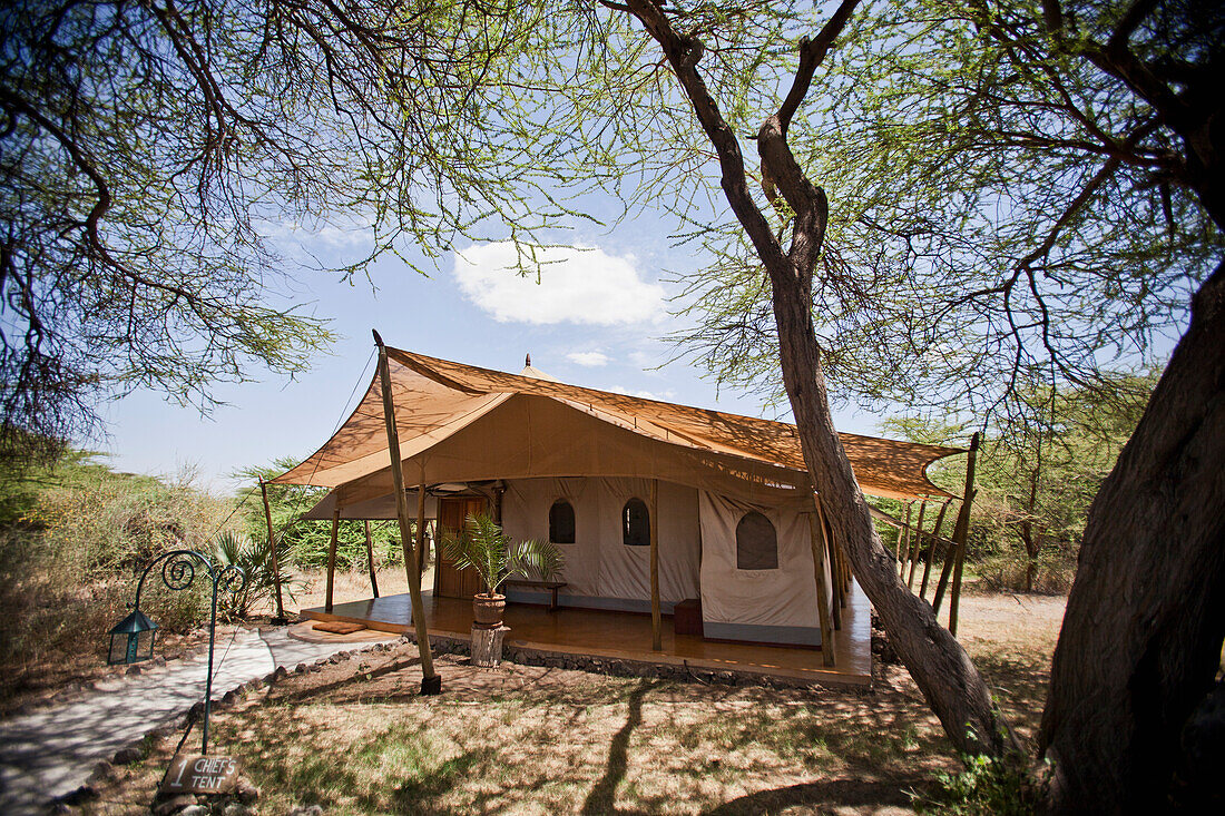 Luxury tented accommodation at Joy's Camp, Shaba National Reserve, Kenya