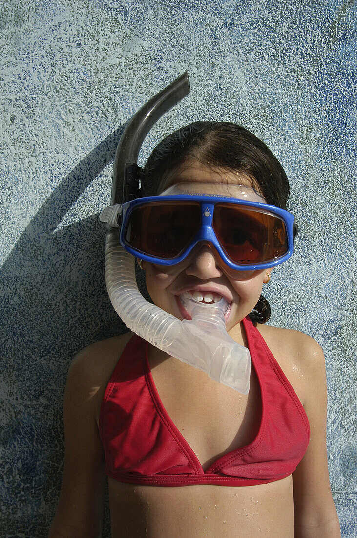 Young Girl In Snorkel And Mask, Jamaica.