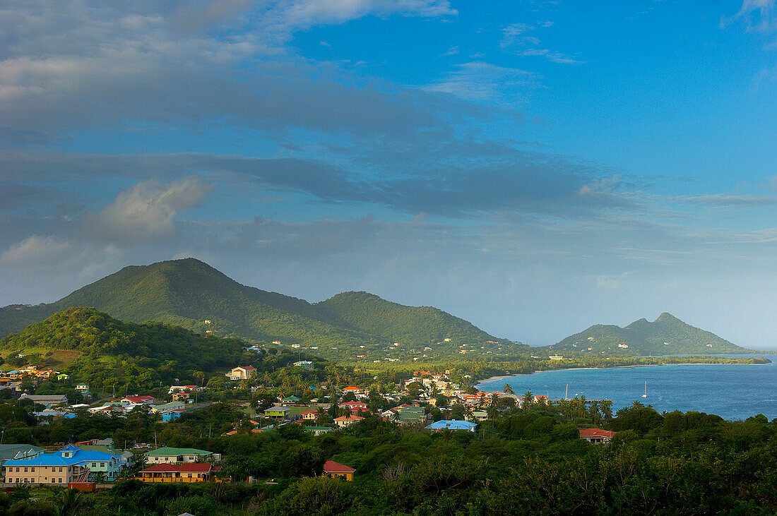 Elevated view of town, Hillsborough, Carriacou Island, Grenada, Grenadines