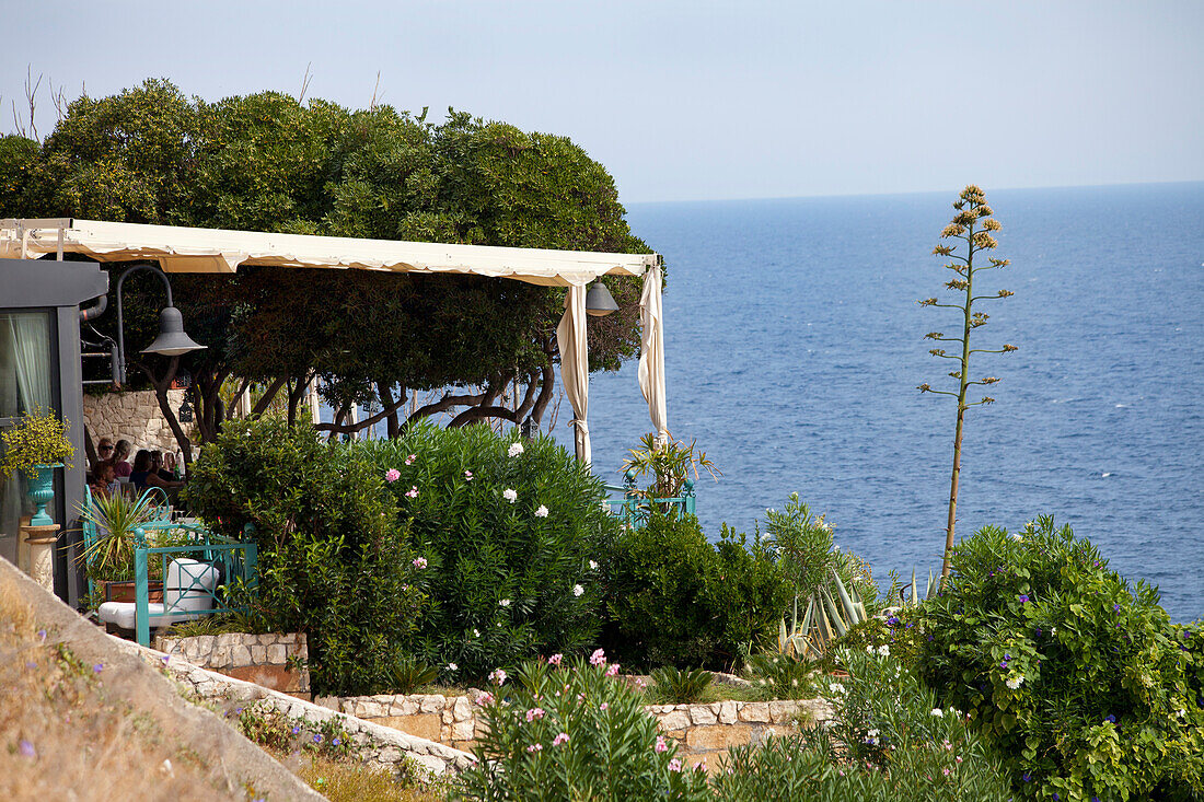 Restaurant in Santa Cesarea Terme, Provinz Lecce, Region Apulien, Halbinsel Salento, Italien, Europa