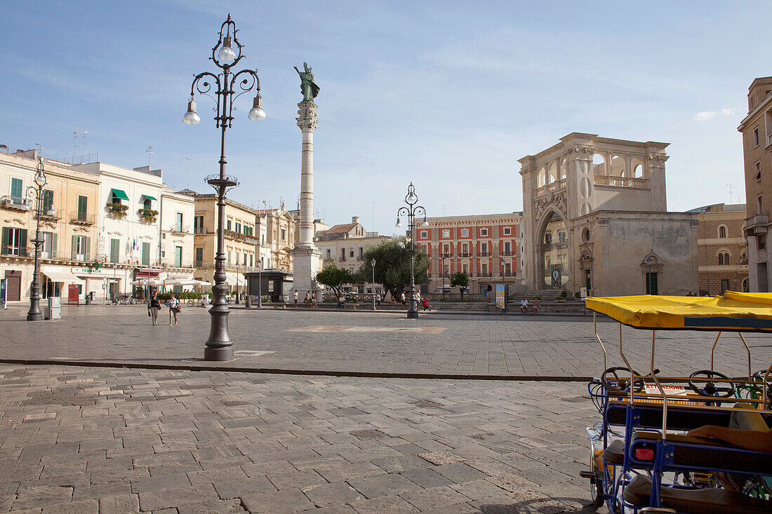 Piazza di San Pier Maggiore square in the historical center of Lecce, Lecce Province, Apulia, Italy, Europe