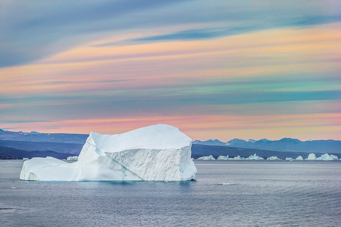 Icebergs, Scoresbysund, Greenland.