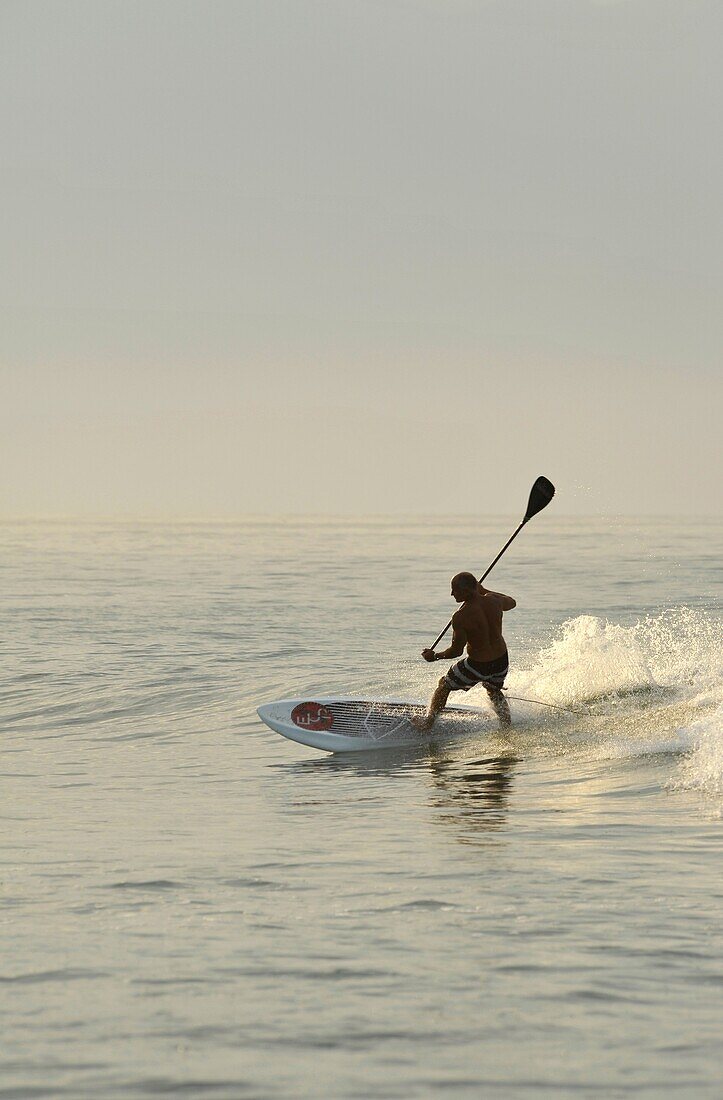 Paddleboarding on a beach near Puerto Vallarta, Mexico.