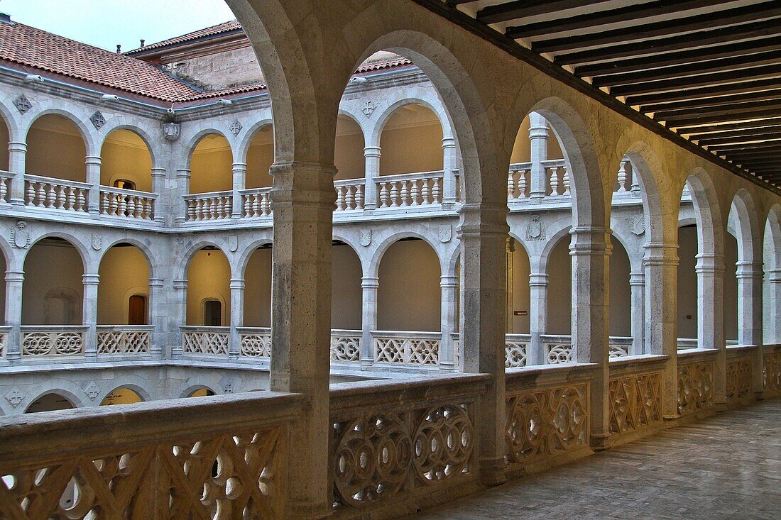 Cloister of Palacio de Santa Cruz, Renaissance architecture, Valladolid, Castille and León, Spain