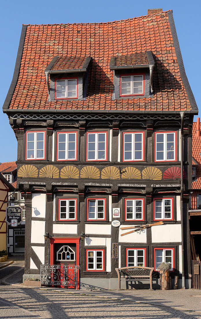 Half-timbered house in Osterwieck, Harz, Saxony-Anhalt, Germany, Europe
