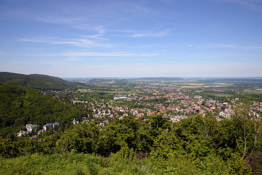 Blick vom Großen Burgberg, Bad Harzburg, Harz, Niedersachsen, Deutschland, Europa