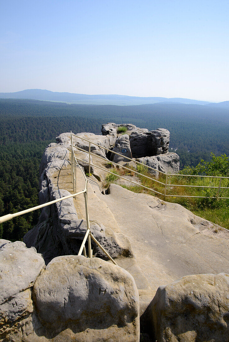 View from castle Regenstein, Blankenburg, Harz, Saxony-Anhalt, Germany, Europe