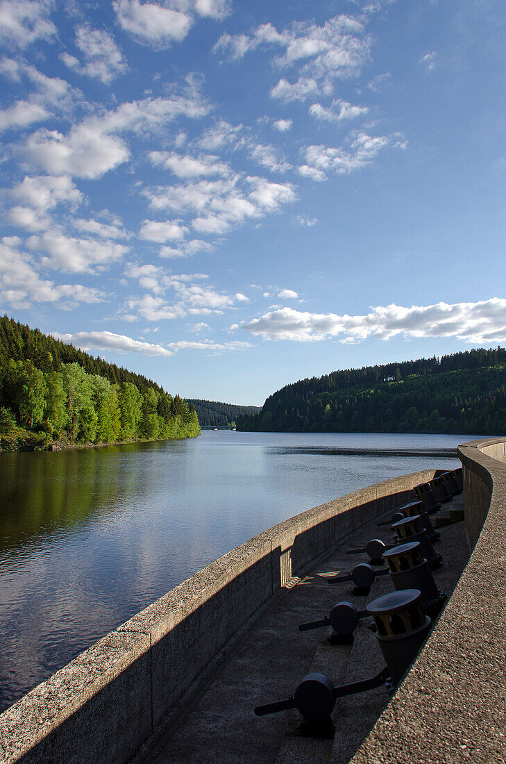Barrage, Oker reservoir, Harz, Lower-Saxony, Germany, Europe