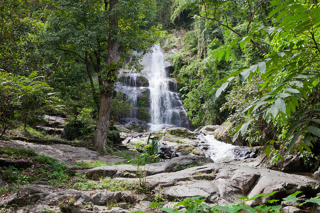 Waterfall in tropical forest, Bang Saphan, Prachuap Khiri Khan Province, Thailand, Asia