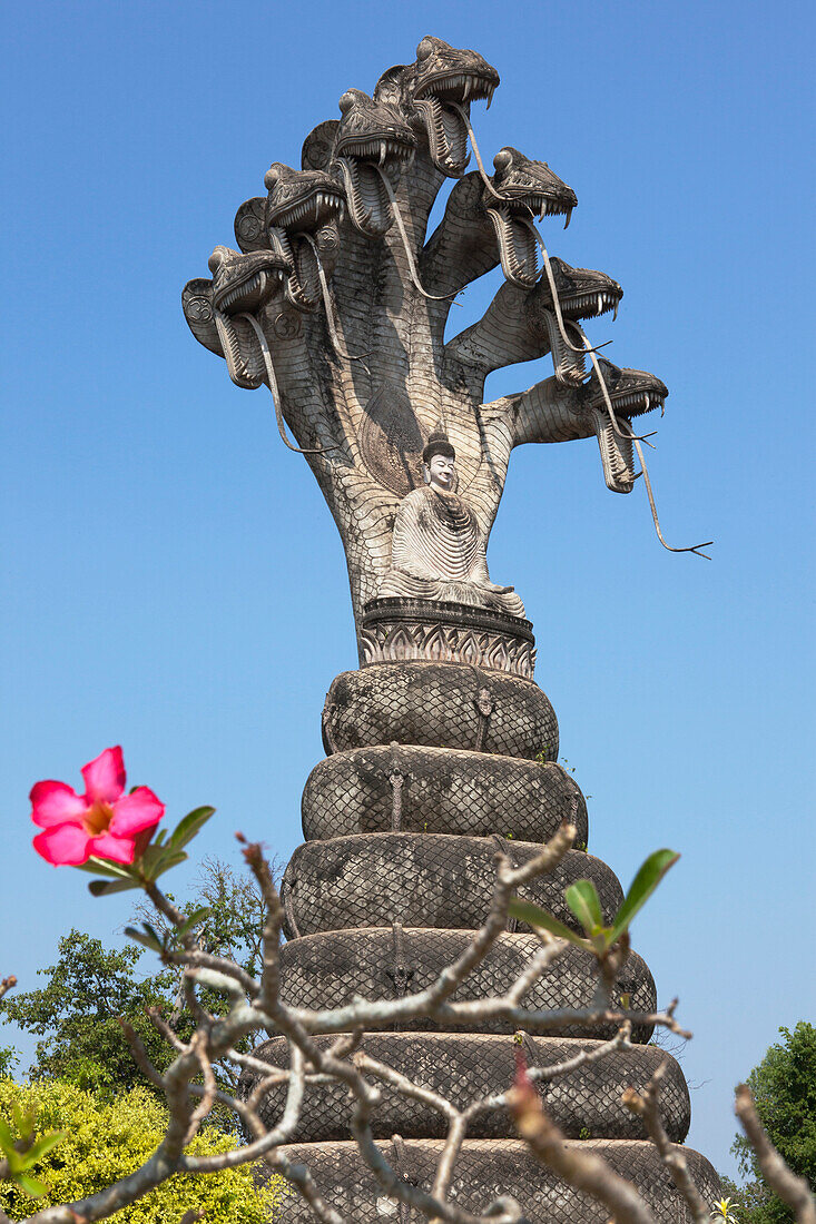 Buddhistic sculptures in Sala Kaeo Ku Park near Nong Khai at the Mekong River, Isan region, Northeast of Thailand, Asia