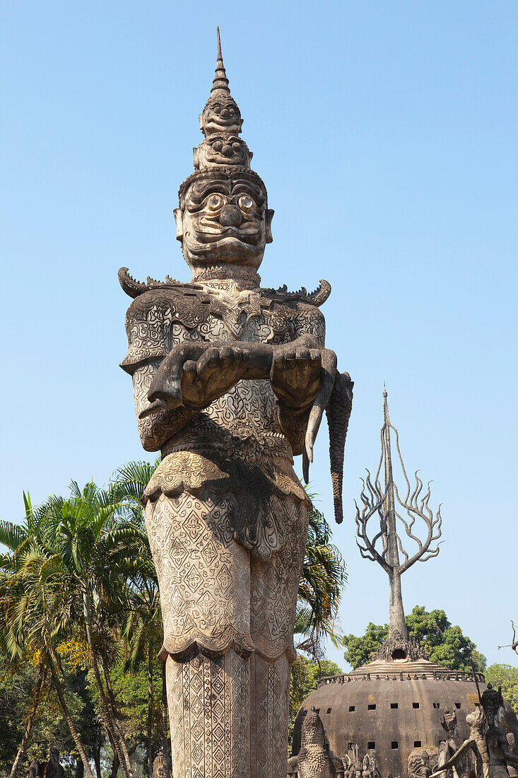 Buddhistische Figuren im Buddha Park Xieng Khuan in Vientiane, Hauptstadt von Laos, Asien