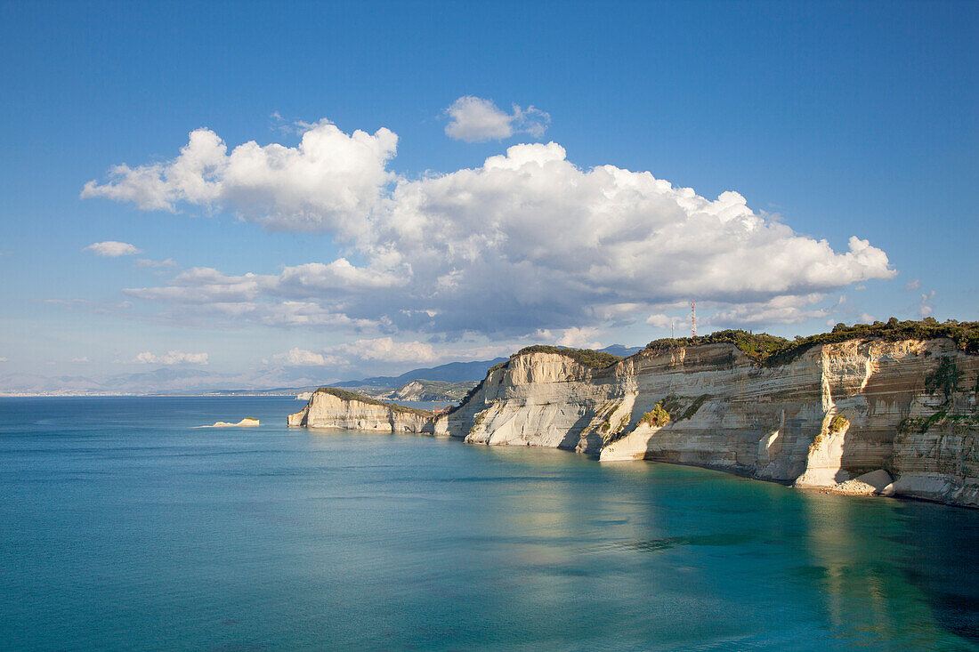 Rocky coast at Cape Drastis, near Peroulades, Sidari, Corfu island, Ionian islands, Greece