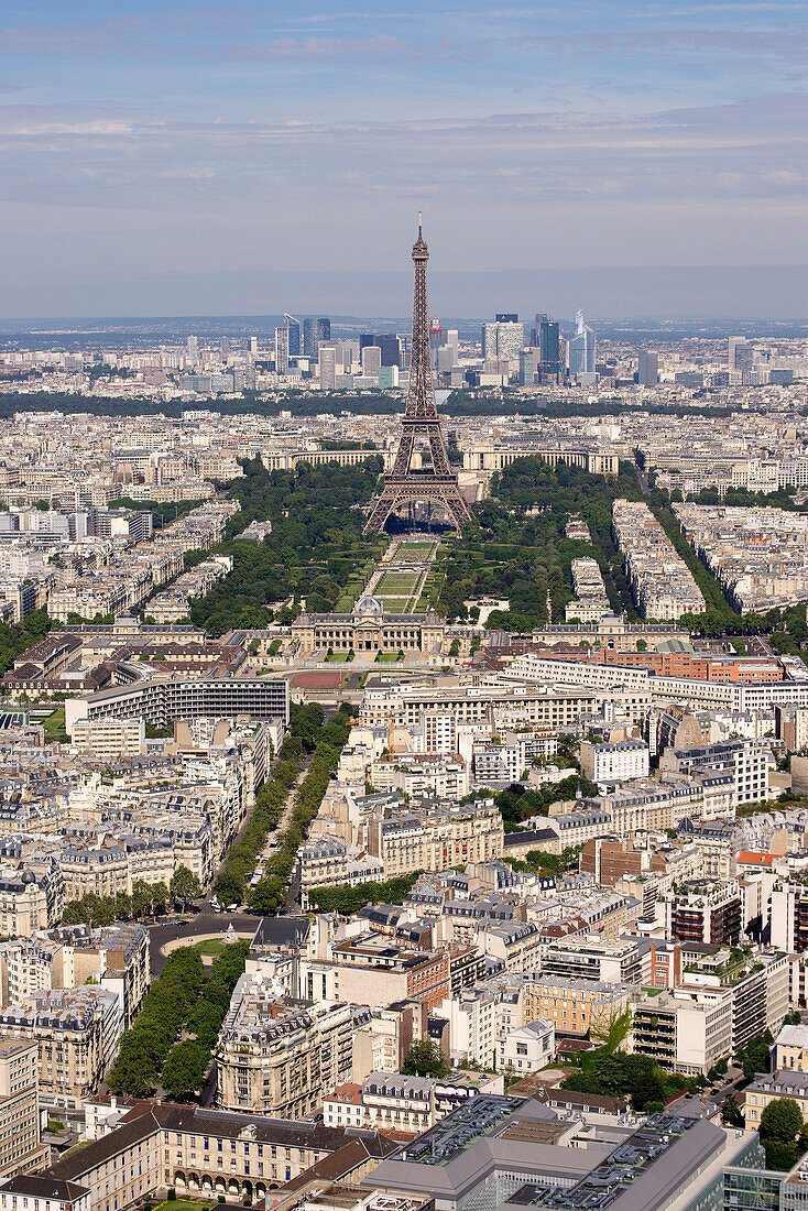 View of the Eiffel tower from Tour Montparnasse, Paris, France, Europe