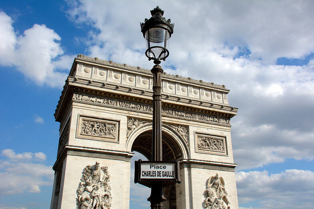 Arc de Triomphe, Triumpfbogen, Paris, Frankreich, Europa