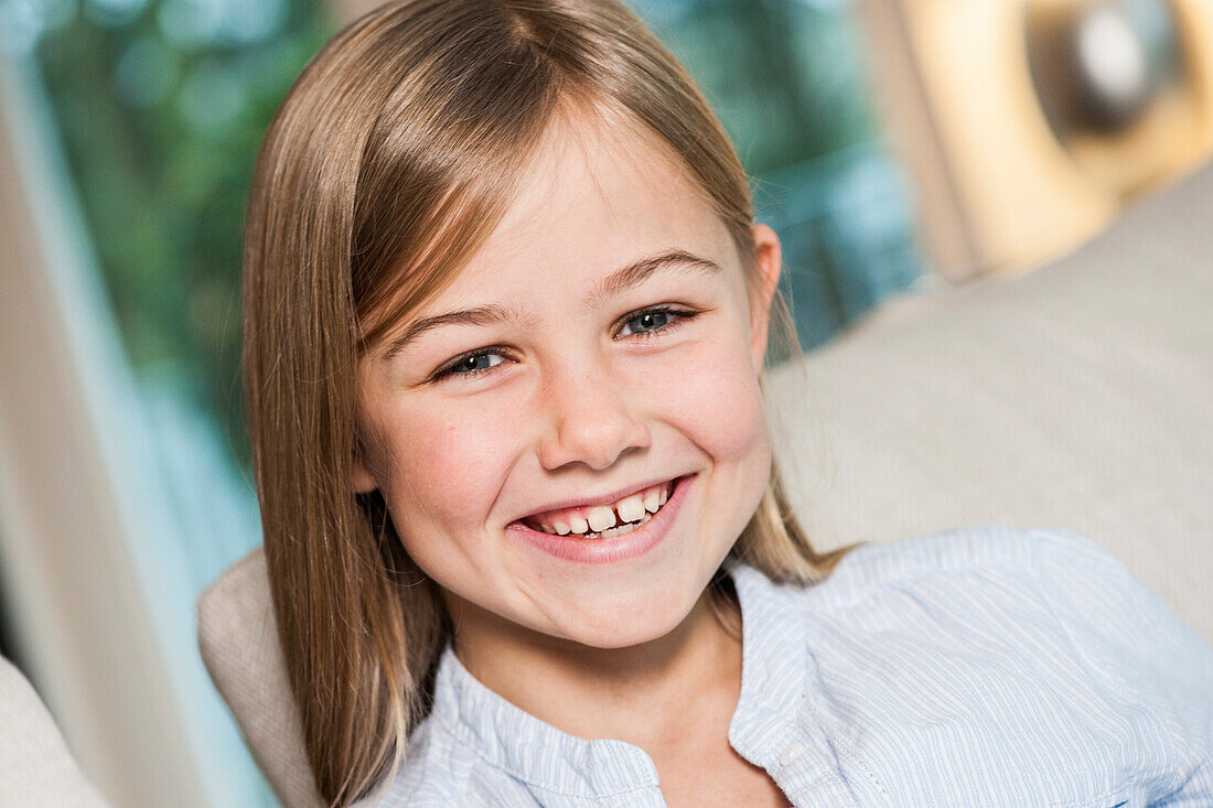 Girl smiling at camera, Hamburg, Germany