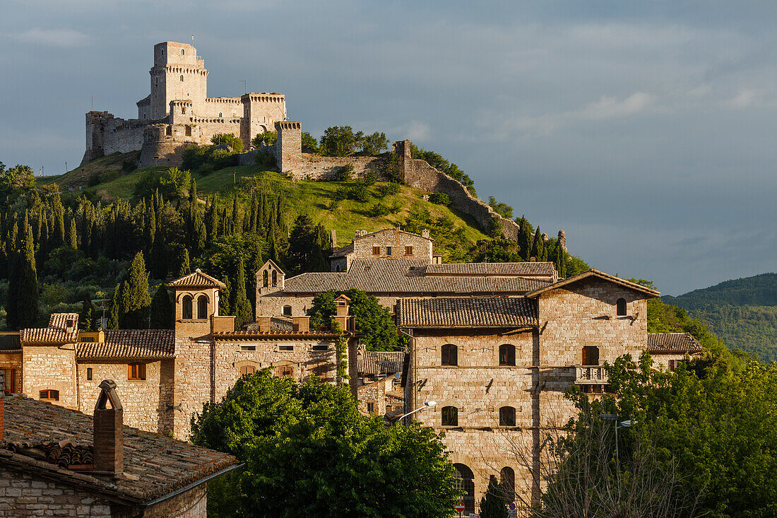 Rocca Maggiore fortress, Assisi, UNESCO World Heritage Site, St. Francis of Assisi, Via Francigena di San Francesco, St. Francis Way, Assisi, province of Perugia, Umbria, Italy, Europe