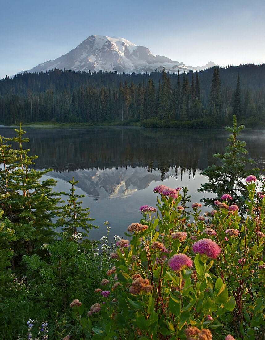 Mount Rainier and Reflection Lake, Mount Rainier National Park, Washington