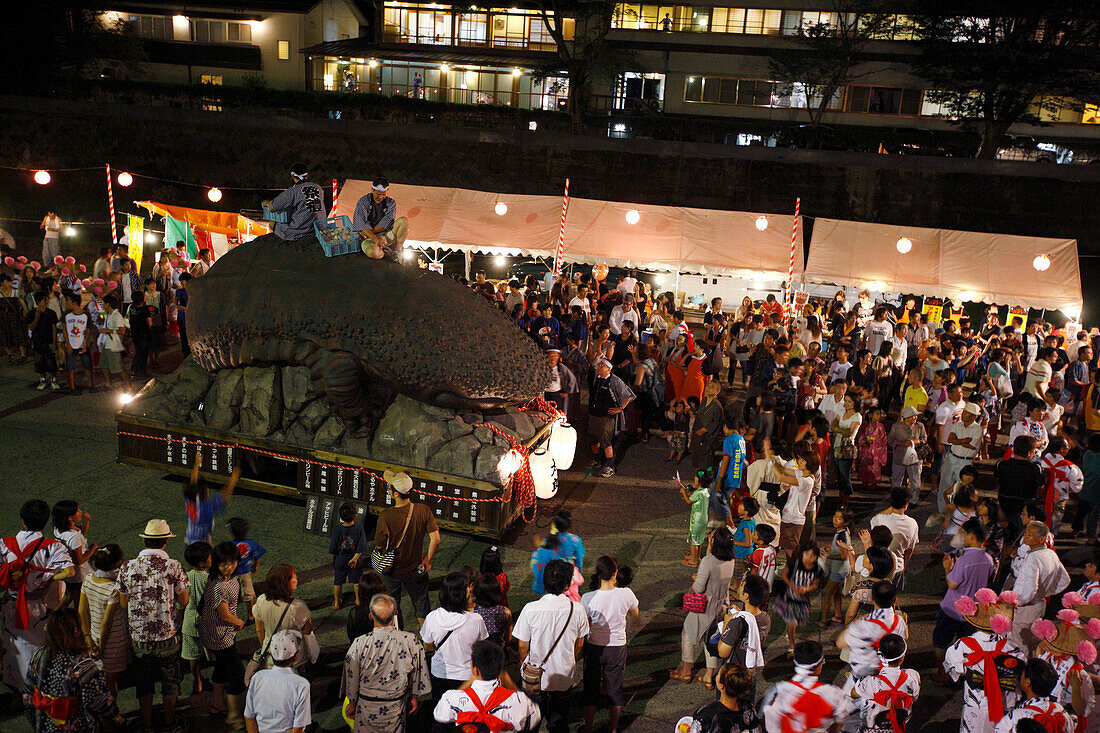 Japanese Giant Salamander (Andrias japonicus) festival in Yubara, Honshu, Japan