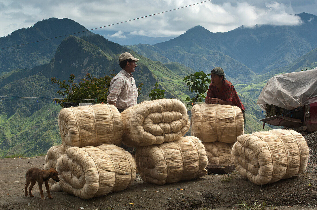 Sisal rope waiting for transport into town, San Antonio, Intag Valley, northwest Ecuador