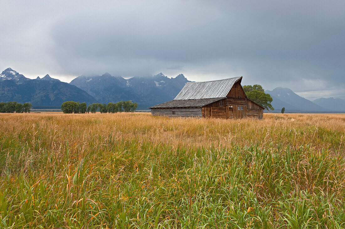 Mormon Row Barn and Grand Tetons, Grand Teton National Park, Wyoming