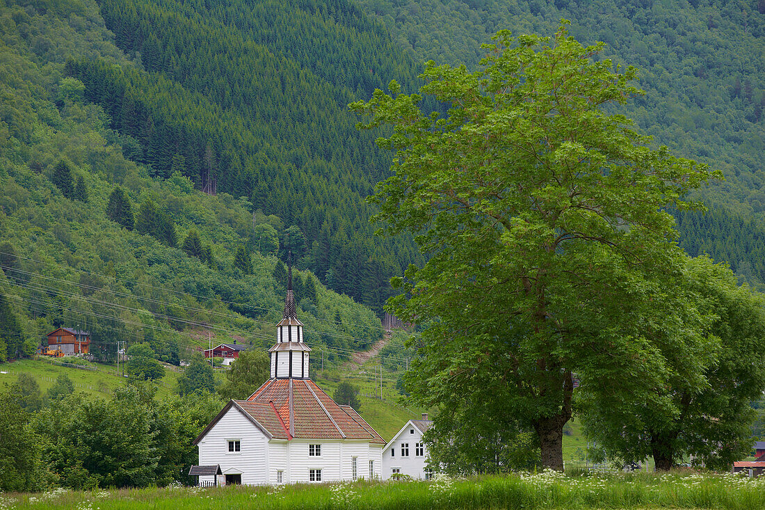 Church, Rosekyrkja in Stordal, Province of More og Romsdal, Vestlandet, Norway, Europe