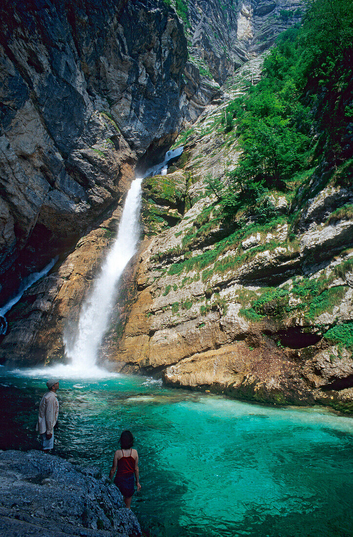 Wasserfall am Bohinj See, Slowenien