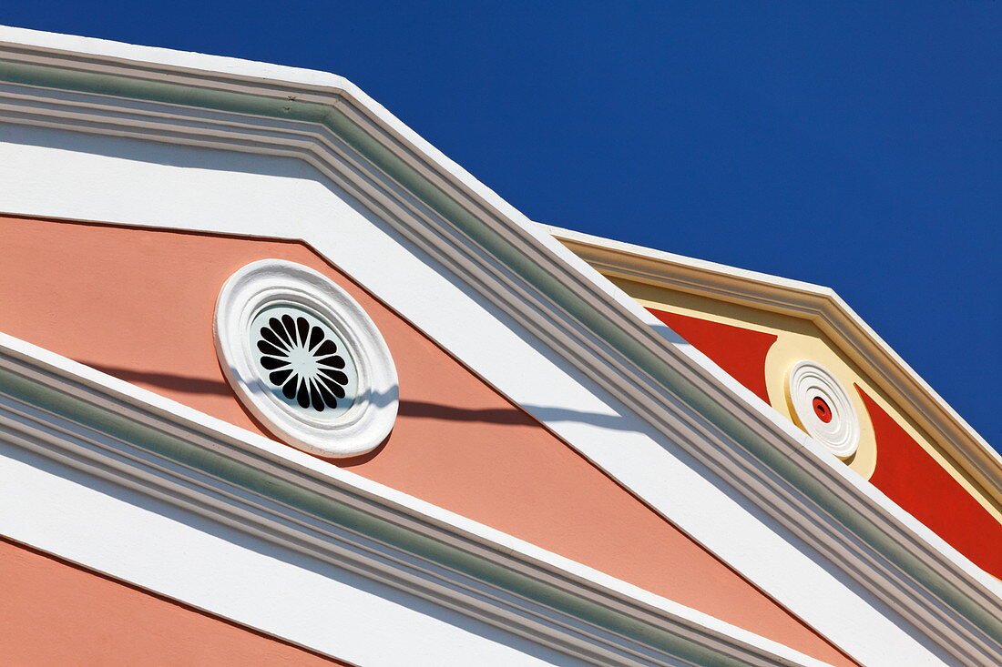 Typical neo-classical house in Symi Town, Symi, Dodecanese, South Aegean, Greece