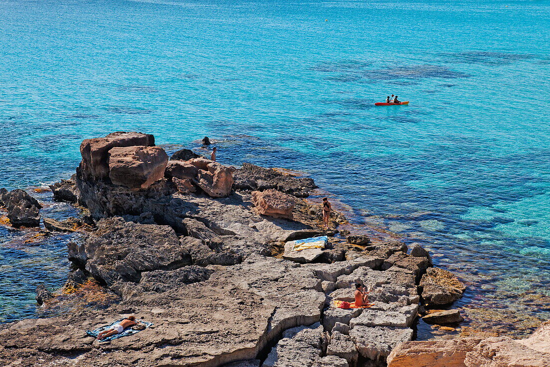 Calo des Mort, Formentera, Balearen, Spanien