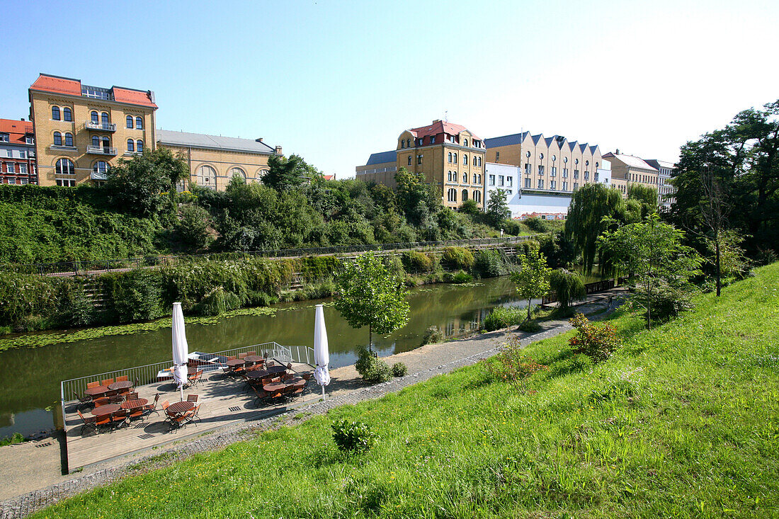 Karl-Heine-Kanal, Plagwitz, Leipzig, Sachsen, Deutschland