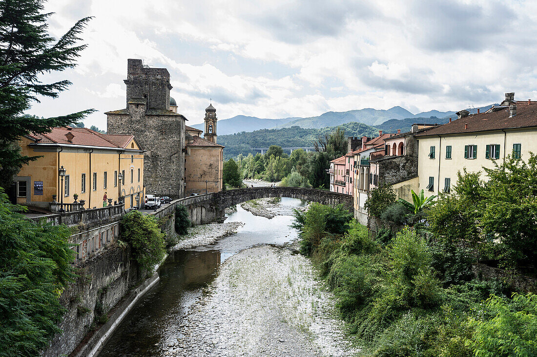 Pontremoli along the river Magra, province of Massa and Carrara, Tuscany, Italy